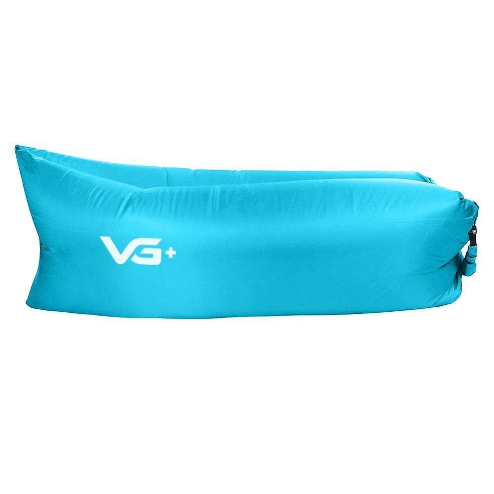 Sofá Puff Air Bag Inflável Para Camping Vg+ Azul Claro - 1