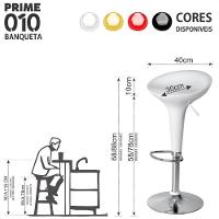 Kit 04 Un Banquetas Giratória Alta Tulipa Lotus Assento Abs Branco - 3