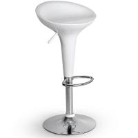 Kit 04 Un Banquetas Giratória Alta Tulipa Lotus Assento Abs Branco - 7