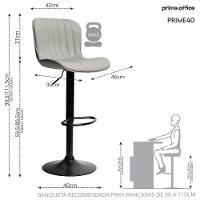 Kit 03 Banqueta Giratória Alta Encosto Bancada Cozinha Bar Cinza Claro - 6