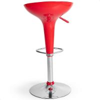 Kit 05 Un Banquetas Giratória Alta Tulipa Lotus Assento Abs Vermelho - 10