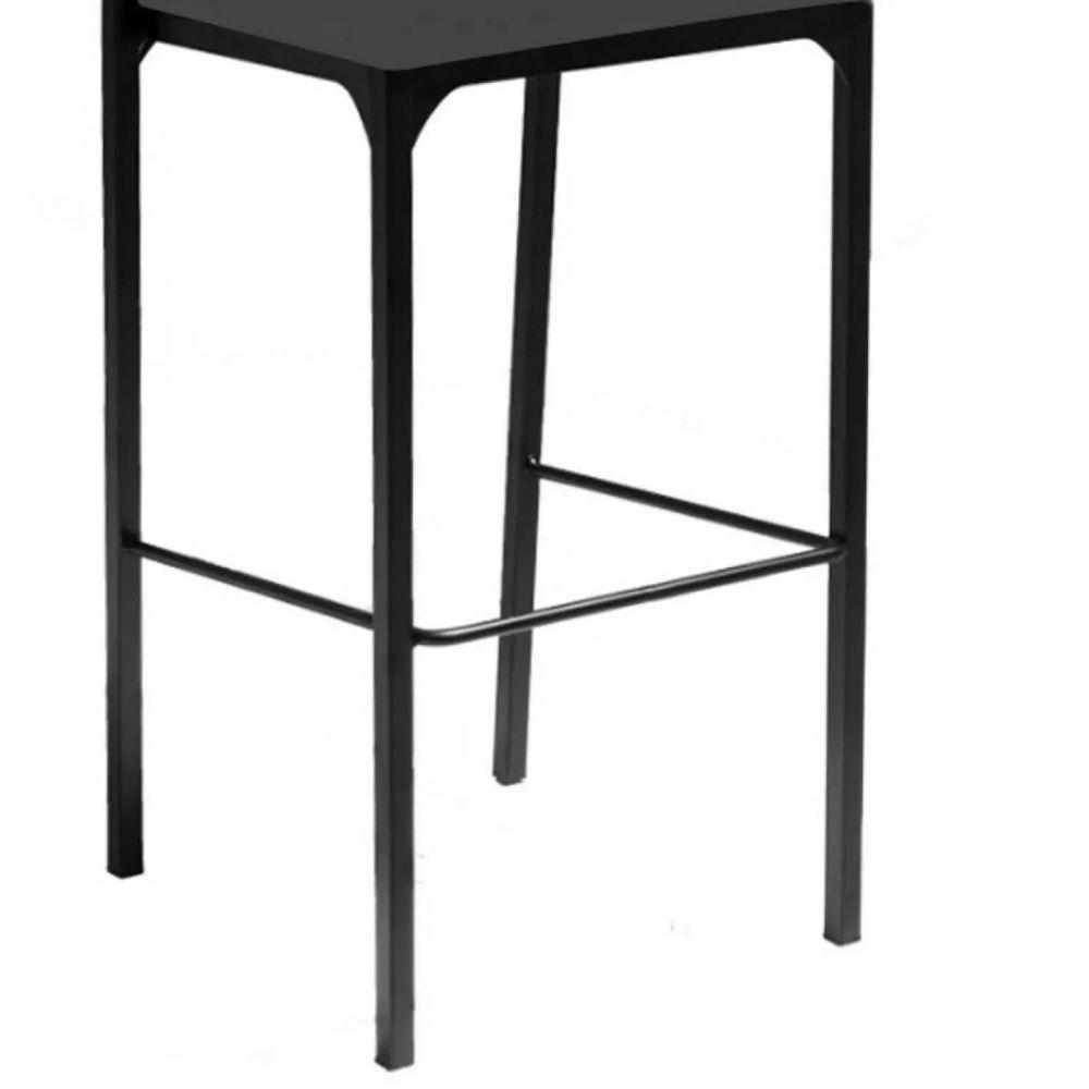 Kit 02 Banquetas Alta Com Encosto Luiza Gourmet Para Balcão Cozinha Suede Cinza - Aurora Line - 6