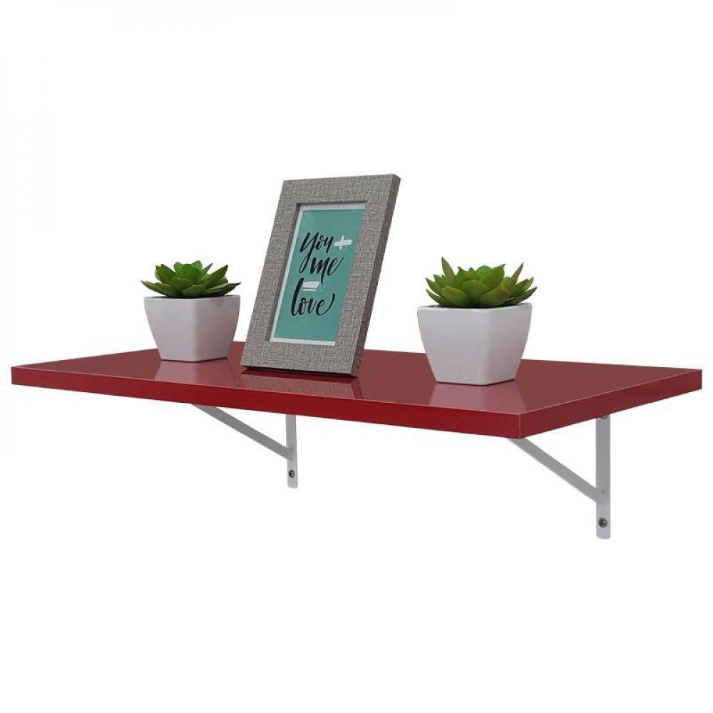 Prateleira 90 X 30cm Vermelha Com Mão Francesa - 1