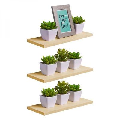 Kit 3 Prateleiras 40 X 15cm Bege Claro Suporte Invisível