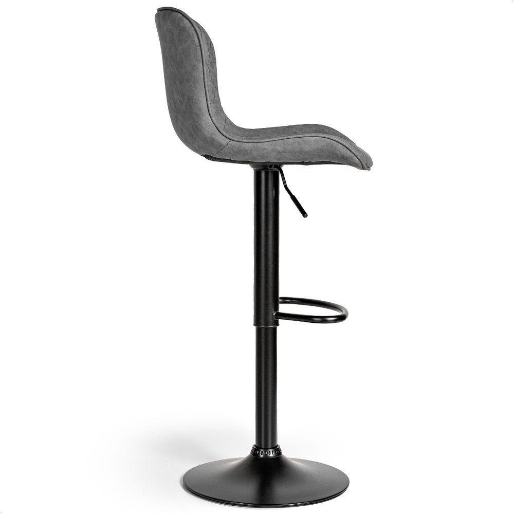 Banqueta Giratória Com Encosto Alta Para Cozinha Bancada Bar Cinza - 7