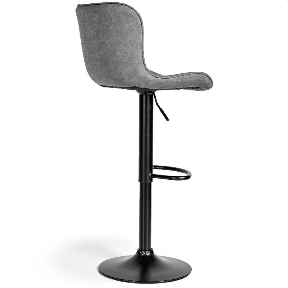 Banqueta Giratória Com Encosto Alta Para Cozinha Bancada Bar Cinza - 8