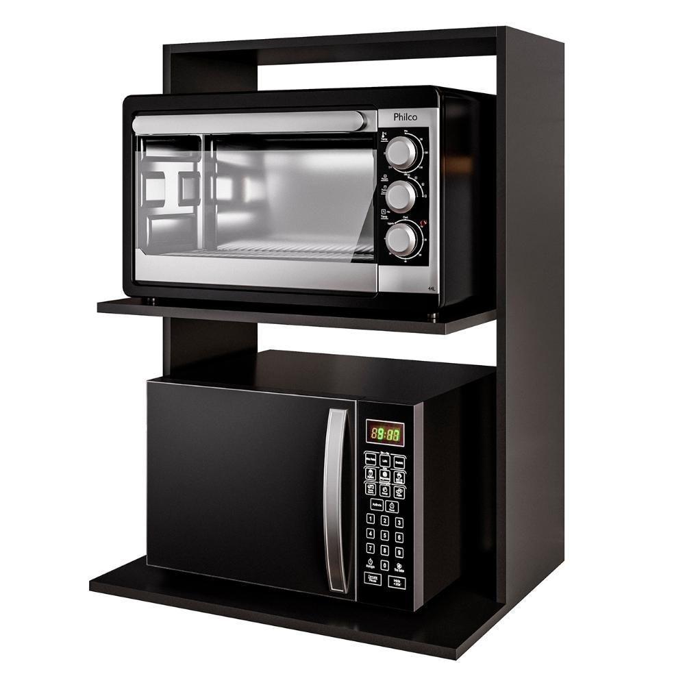 Suporte Micro-ondas E Forno Armário Aéreo 60cm Turim Z34 Preto - Mpozenato - 1