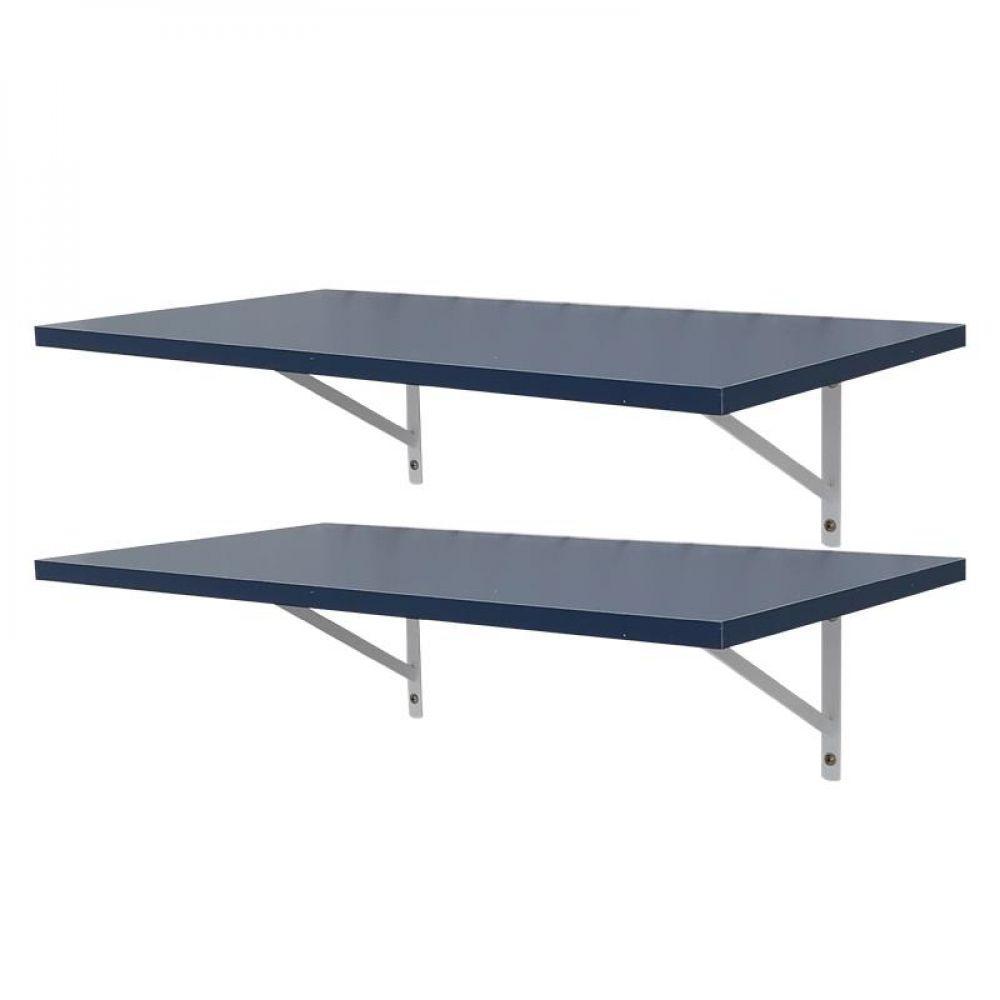 Kit 2 Prateleiras 90X30cm Azul com Mão Francesa - 2