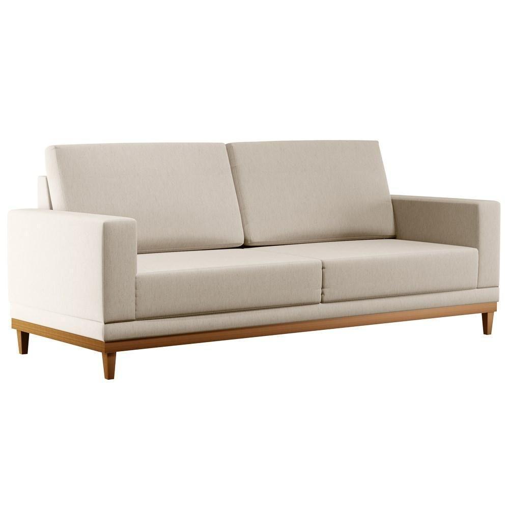 Sofá Living 180cm 3 Lugares Kayrós D05 Linho Bege - Mpozenato - 1
