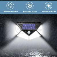 Luminária Solar De Parede Com 100 Leds Sensor De Presença Lâmpada Para Jardim E área Externa - 5