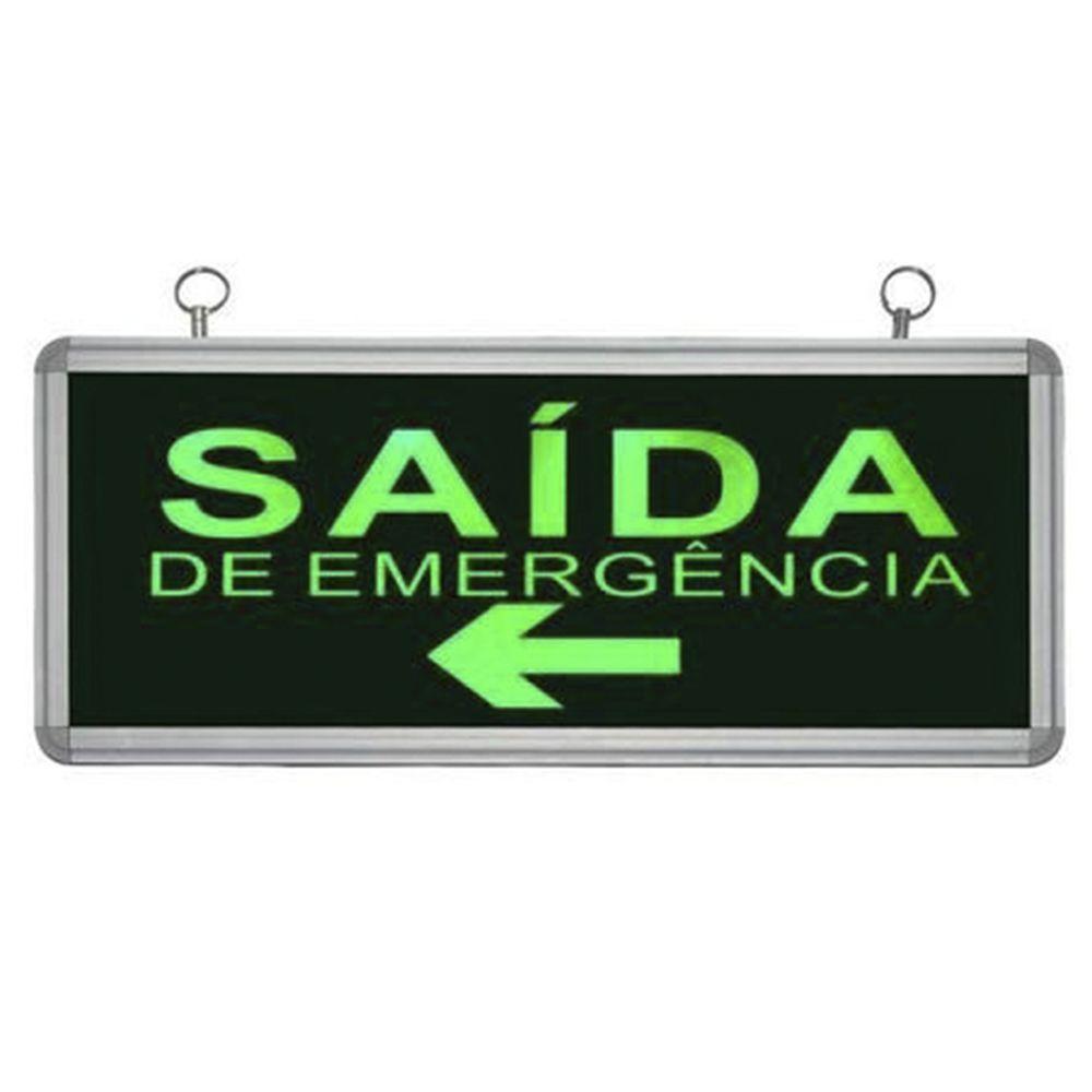Placa Saida De Emergencia Dupla Face Sinalizaçao Seta Bateria Recarregavel Bombeiro Iluminaçao Condominio Casa - 6