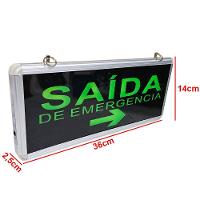 Placa Saida De Emergencia Dupla Face Sinalizaçao Seta Bateria Recarregavel Bombeiro Iluminaçao Condominio Casa - 3