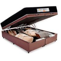 Cama Box Baú Casal Bipartido Sintético + Colchão Molas Ensacadas Sereneprime Sonnolux - 138cm Marrom - 5