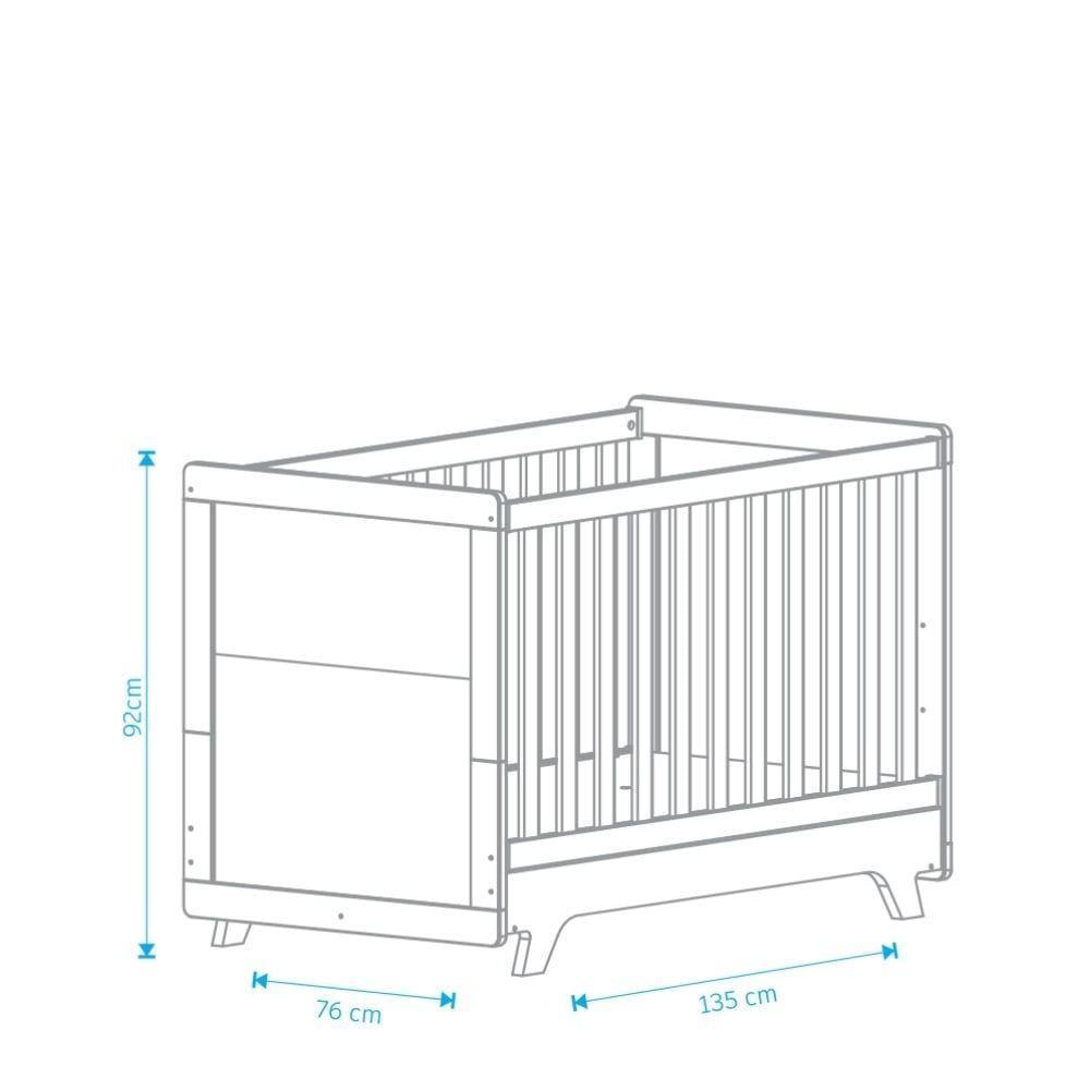 Berço Infantil Retrô - Moveis Peroba Amendoa-branco - 2