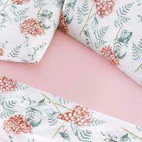 Jogo Cama Lençol Maris Casal Padrão Percalle 200 Fios Estampado 4 Peças Hortênsia Salmão - 3