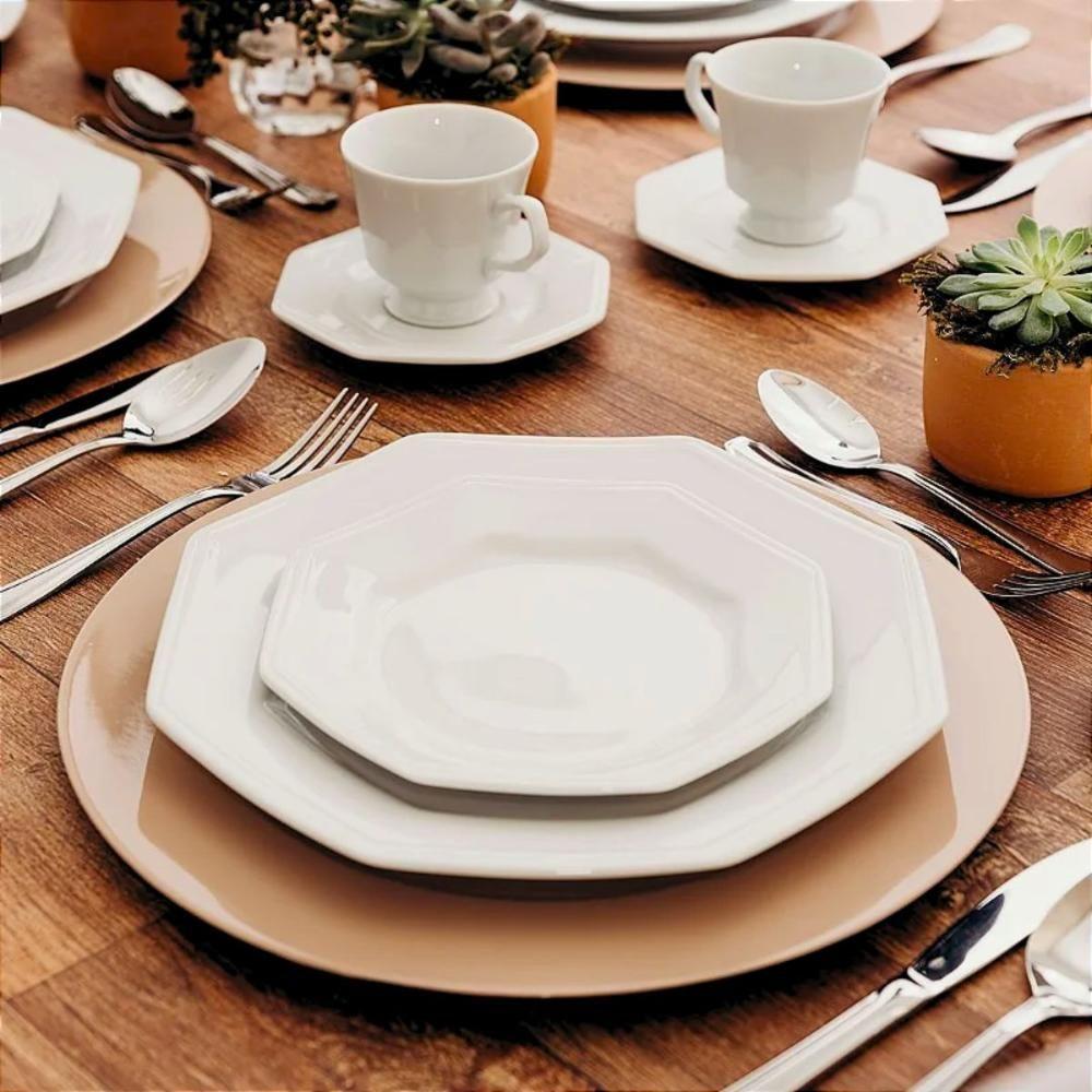 Jogo De Jantar 84 Peças Chá Café Prisma Porcelana Schmidt - 7