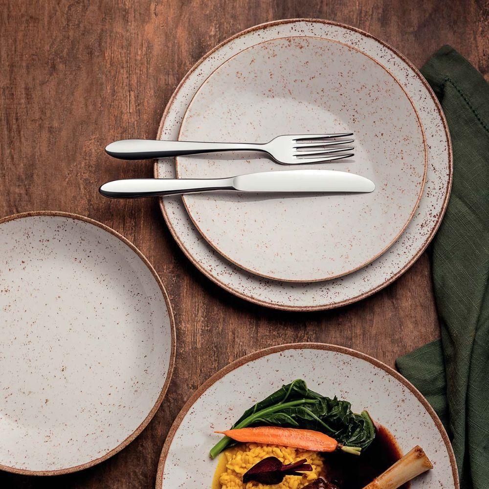 Kit 6 Prato Sobremesa Tramontina Rústico Em Porcelana 21 Cm Marrom - 5