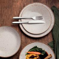 Kit 6 Prato Sobremesa Tramontina Rústico Em Porcelana 21 Cm Marrom - 5