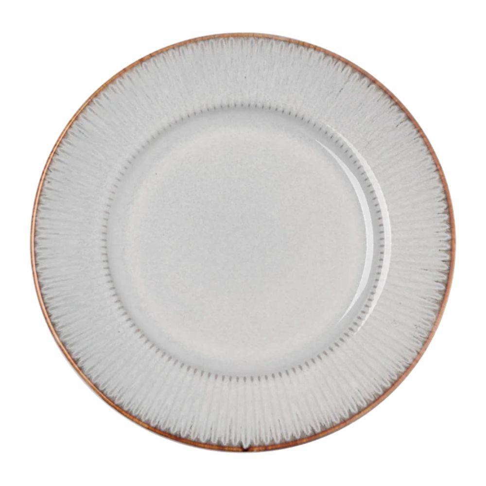 Prato Raso Em Cerâmica Linear 27cm Lyor Cinza - 1