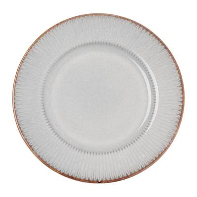 Prato Raso Em Cerâmica Linear 27cm Lyor Cinza