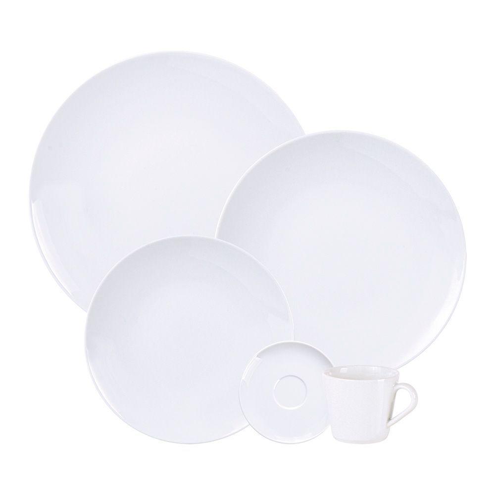 Aparelho De Jantar Tramontina Leonora 20 Peças Em Porcelana Branca Branco 96010287 - 1