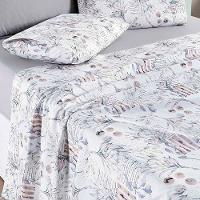 Jogo Cama Lençol Maris King Percalle 200 Fios Estampado 4 Peças Protea Cinza - 1