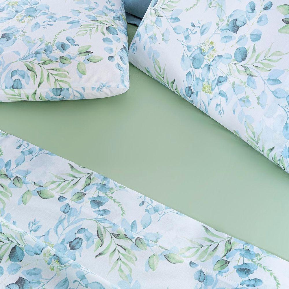 Jogo Cama Lençol Maris Casal Padrão Percalle 200 Fios Estampado 4 Peças Forest Verde - 3