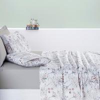 Jogo Cama Lençol Maris Queen Percalle 200 Fios Estampado 4 Peças Protea Cinza - 2