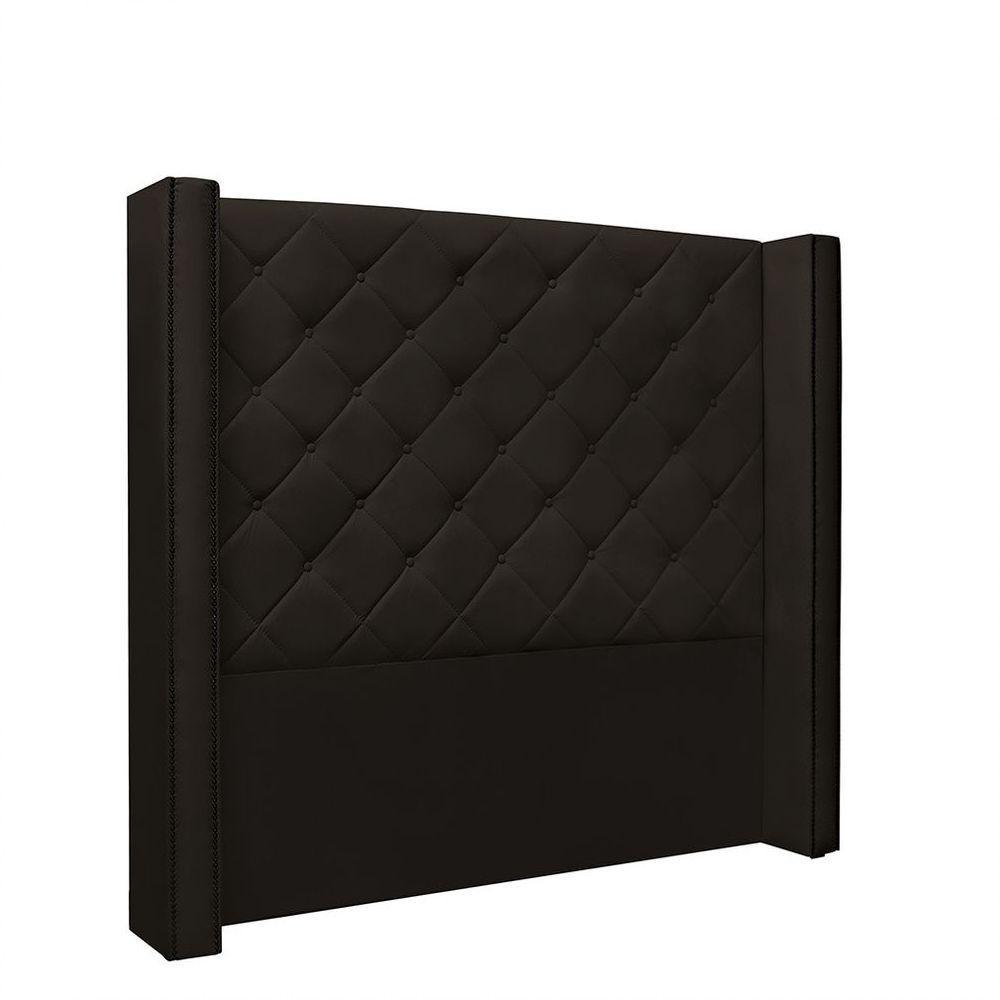 Cabeceira Vicenza Cama Box King 195 Cm Corino Marrom - 1