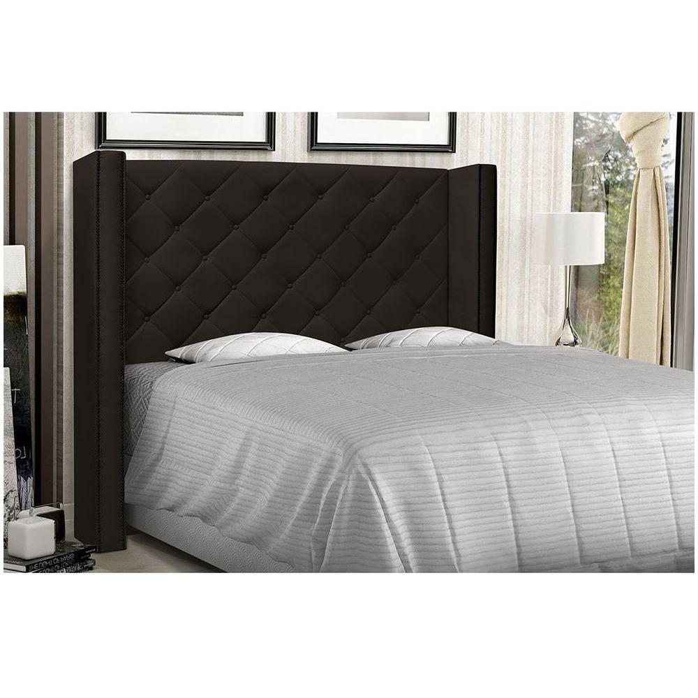 Cabeceira Vicenza Cama Box King 195 Cm Corino Marrom - 4