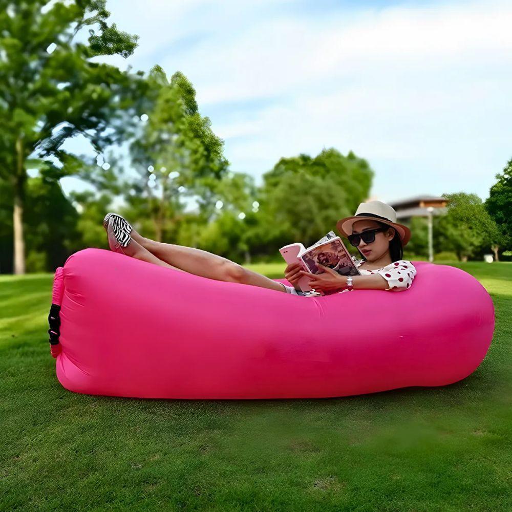 Sofá Inflável De Ar Portátil Puff Impermeável Praia Camping - 5
