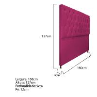 Cabeceira Sofia 160cm Queen Size Suede Pink - 9