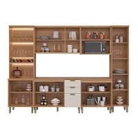 Kit Cozinha Modulada 6 Peças Selene (2aéreos+2balcões+2paneleiros) Cp05 Jequitiba-off White Fosco - Linea Brasil - 3