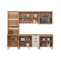 Cozinha Completa Selene 5 Peças (2aéreos+2balcões+1paneleiro) Cp06 Jequitiba-off White Fosco - Linea Brasil - 3