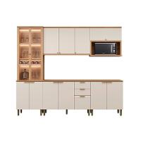 Cozinha Completa Selene 5 Peças (2aéreos+2balcões+1paneleiro) Cp06 Jequitiba-off White Fosco - Linea Brasil - 9