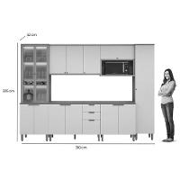 Cozinha Completa Selene 6 Peças (2aéreos+2balcões+1paneleiro+1torrequente) Cp11 Jequitiba-off White Fosco - Linea Brasil