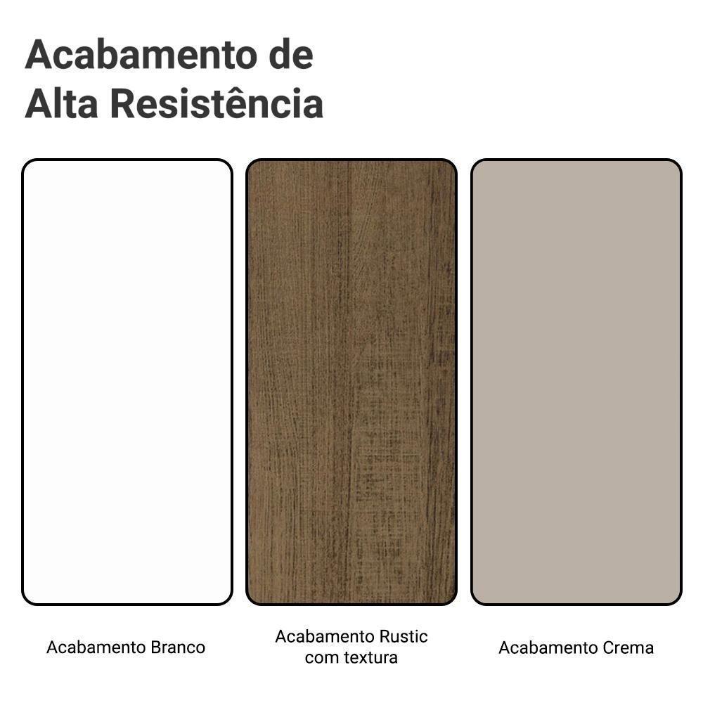 Armário De Cozinha Completa 100% Mdf 240 Cm Smart Madesa 01 Branco/rustic/crema - 10