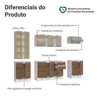 Armário De Cozinha Completa 100% Mdf 240 Cm Smart Madesa 01 Branco/rustic/crema