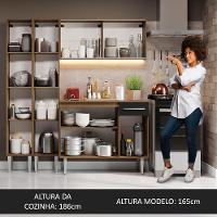 Armário De Cozinha Compacta 169cm Rustic/preto Emilly Madesa 10 Rustic/preto Rustic/preto - 7