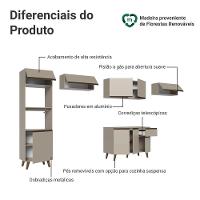 Armário De Cozinha Completa 340 Cm Nice Madesa 01 Crema