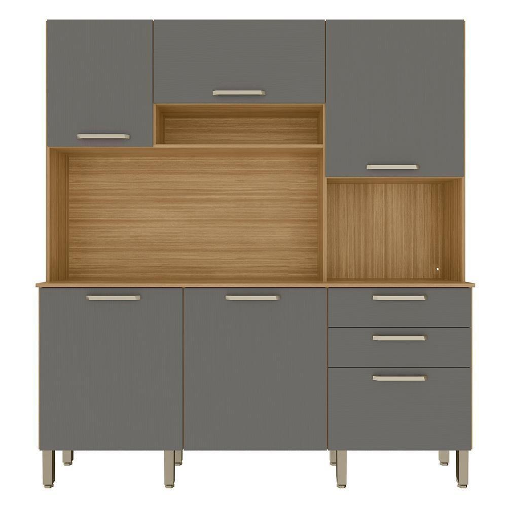 Cozinha Compacta 6p 2g 180 Cm Ferrara Freijo Gris Ktp Freijo Gris - 1
