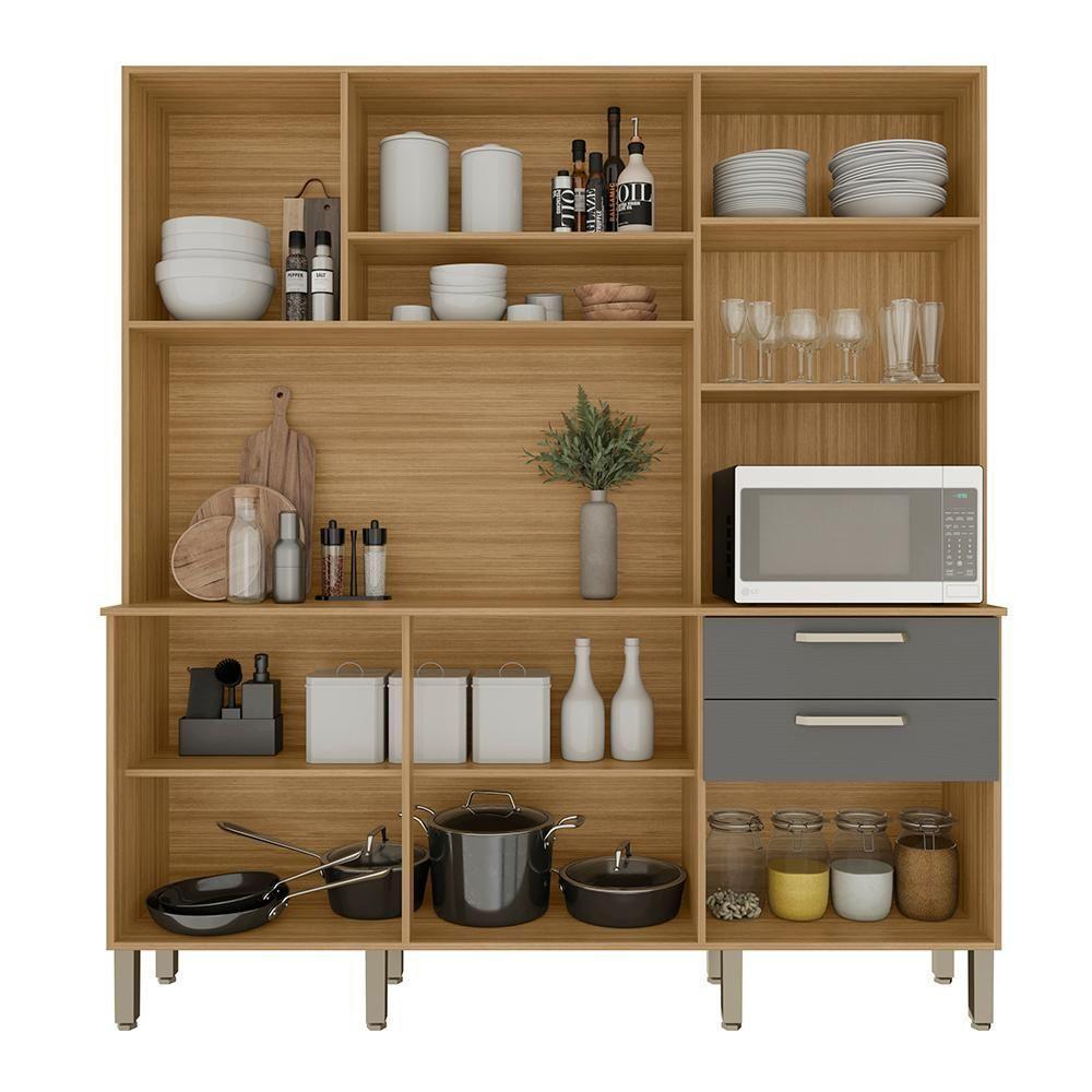 Cozinha Compacta 6p 2g 180 Cm Ferrara Freijo Gris Ktp Freijo Gris - 9