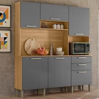 Cozinha Compacta 6p 2g 180 Cm Ferrara Freijo Gris Ktp Freijo Gris - 2