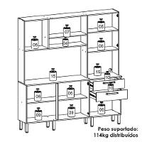 Cozinha Compacta 6p 2g 180 Cm Ferrara Freijo Gris Ktp Freijo Gris