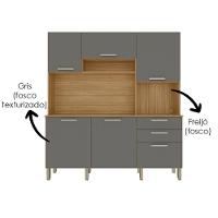 Cozinha Compacta 6p 2g 180 Cm Ferrara Freijo Gris Ktp Freijo Gris - 5