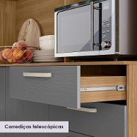 Cozinha Compacta 6p 2g 180 Cm Ferrara Freijo Gris Ktp Freijo Gris - 6