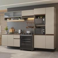 Armário De Cozinha Completa 300 Cm Suspenso Nice Madesa 06 Crema - 1