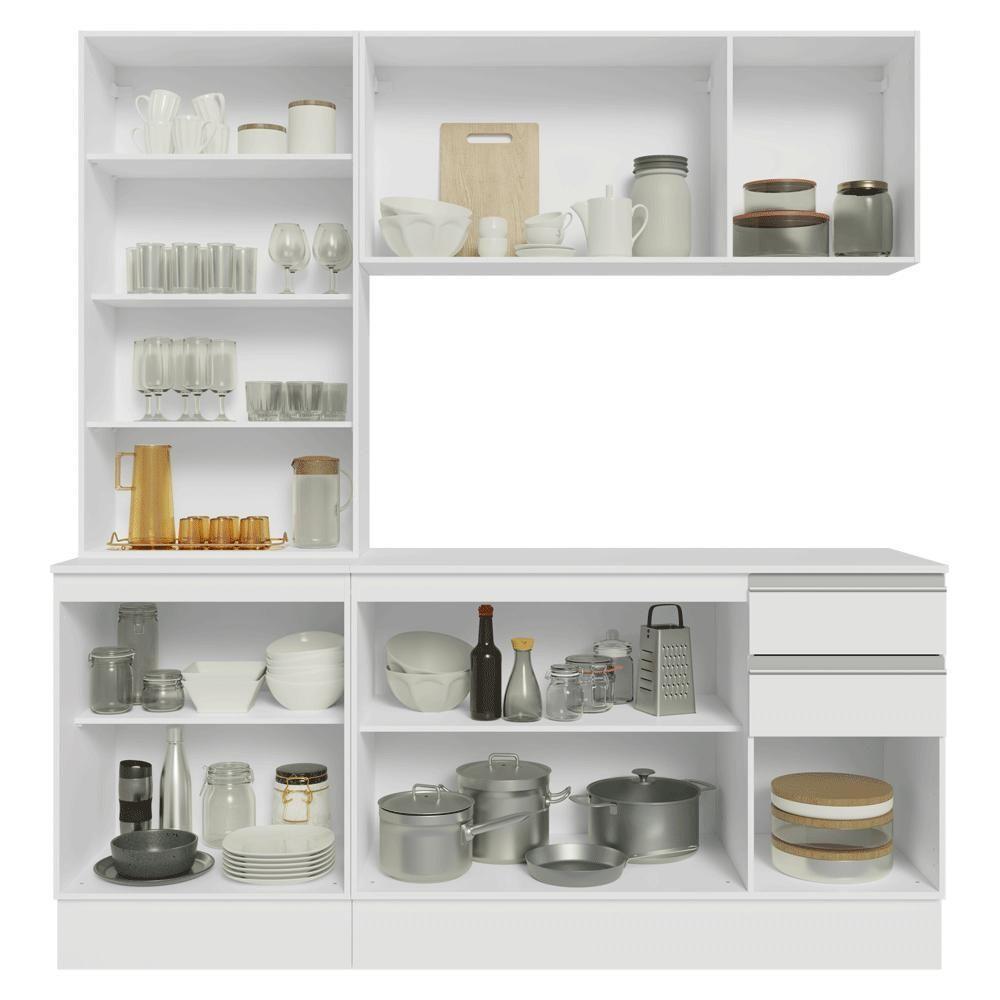 Armário De Cozinha Compacta 100% Mdf 180 Cm Branco Smart Madesa 03 Branco Branco - 5