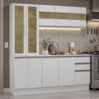 Armário De Cozinha Compacta 100% Mdf 180 Cm Branco Smart Madesa 03 Branco Branco - 1
