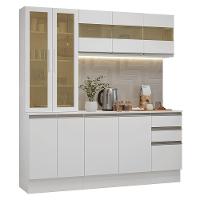 Armário De Cozinha Compacta 100% Mdf 180 Cm Branco Smart Madesa 03 Branco Branco - 2